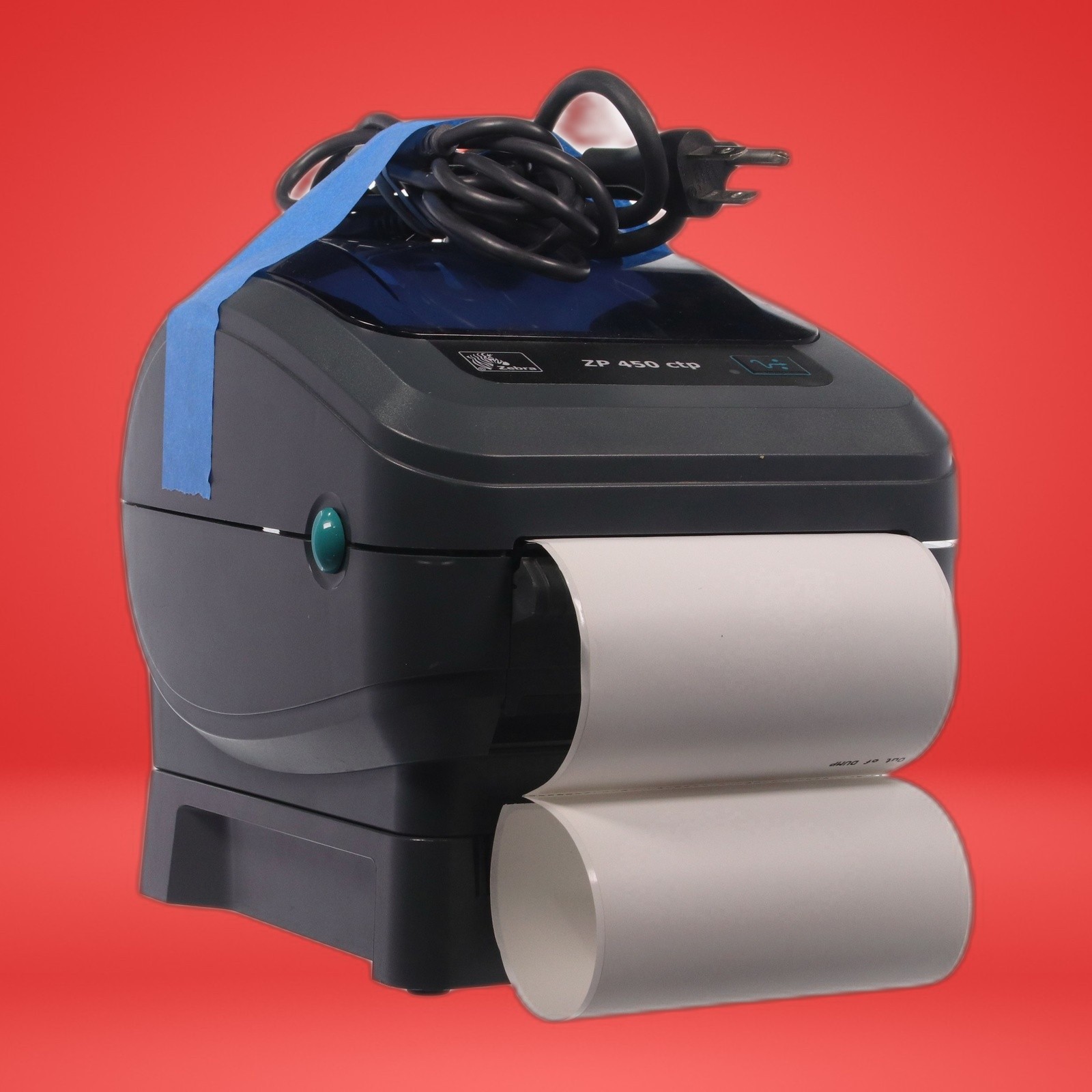 Zebra ZP450 Thermal Barcode Label Printer Serial Parallel W/ Power Cord & USB