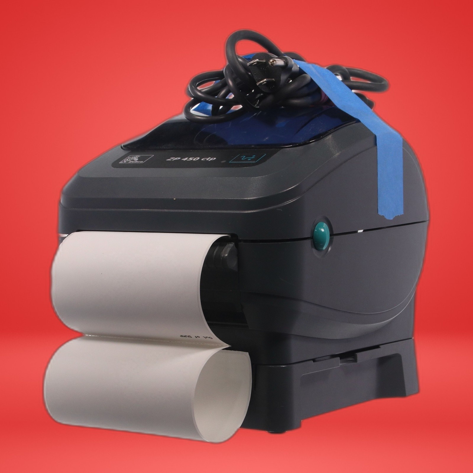 Zebra ZP450 Thermal Barcode Label Printer Serial Parallel W/ Power Cord & USB - Image 4