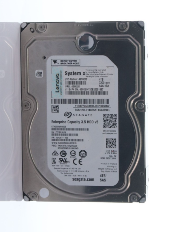 SEAGATE ENTERPRISE ST4000NM0025 4TB CAPACITY 3.5 HDD 7200 RPM SAS 6GB 49Y6211