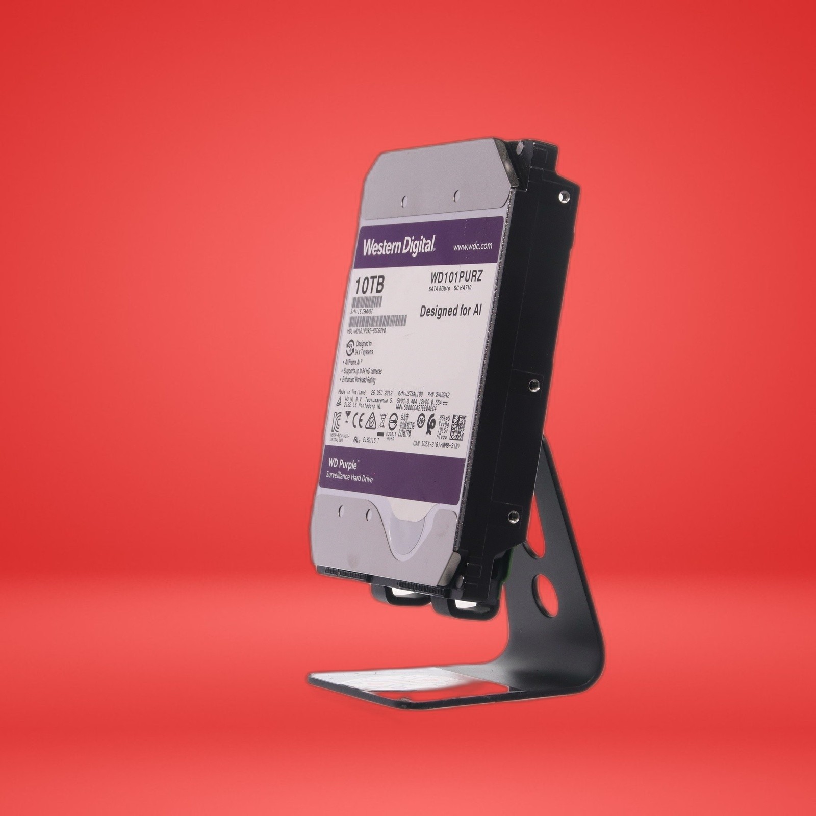 Western Digital WD101PURZ-85C62Y0 10TB 7.2K 6Gb/s 3.5" SATA Surveillance HDD - Image 3