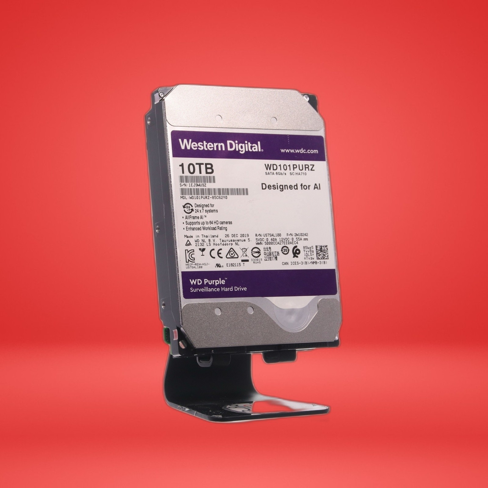 Western Digital WD101PURZ-85C62Y0 10TB 7.2K 6Gb/s 3.5" SATA Surveillance HDD - Image 12