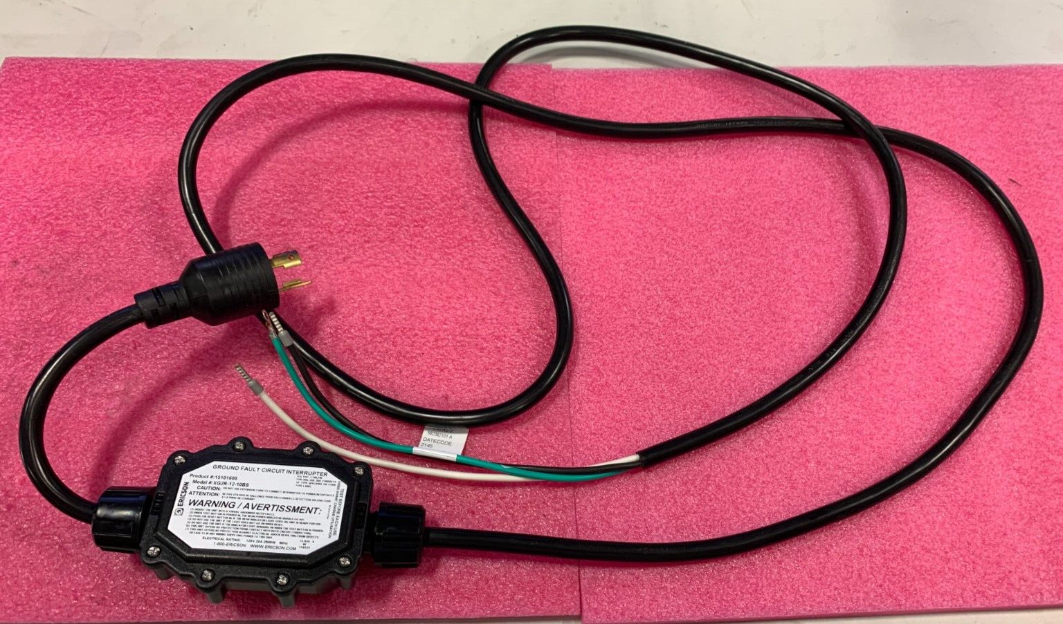 Husqvarna Ericson XG2R-12-10BS Power Cable Assembly 125V 20A 2500W OEM