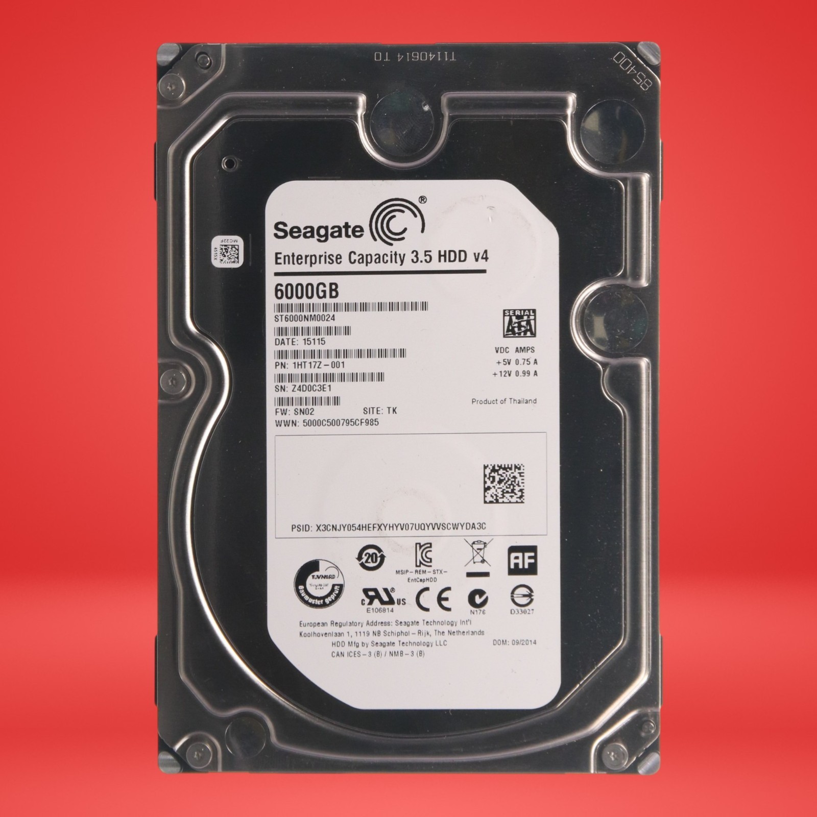 Seagate Enterprise ST6000NM0024 6TB 7.2K RPM 6Gb/s 3.5" SATA AF HDD