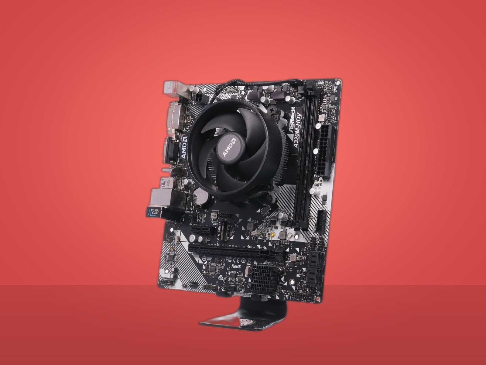 Asrock A320M-HDV GAMING MOTHERBOARD, Ryzen 5 2400G 3.6GHz Motherboard - Image 3