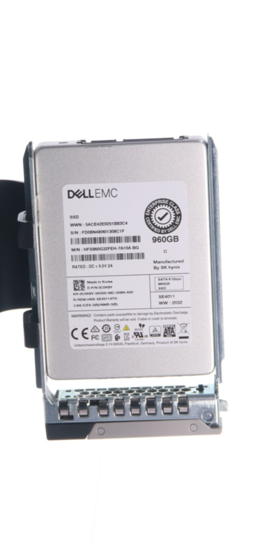 DELL EMC 960GB SATA SSD SK HYNIX HFS960G32FEH-7A10A W/ Caddy P/N: C0K9Y