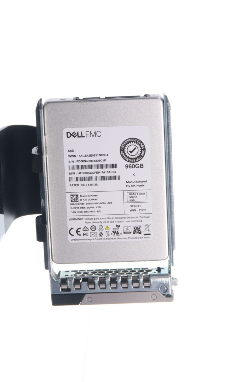 DELL EMC 960GB SATA SSD SK HYNIX HFS960G32FEH-7A10A W/ Caddy P/N: C0K9Y