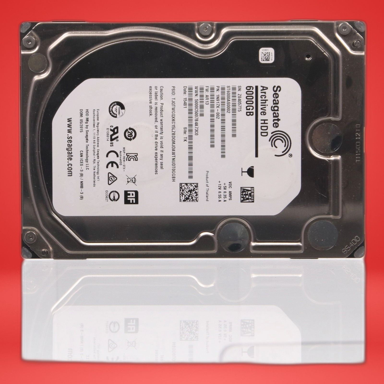 Seagate Archive 6TB SATA 6G ST6000AS002 SN:Z84057T5 1N917X-002 HARD DRIVE