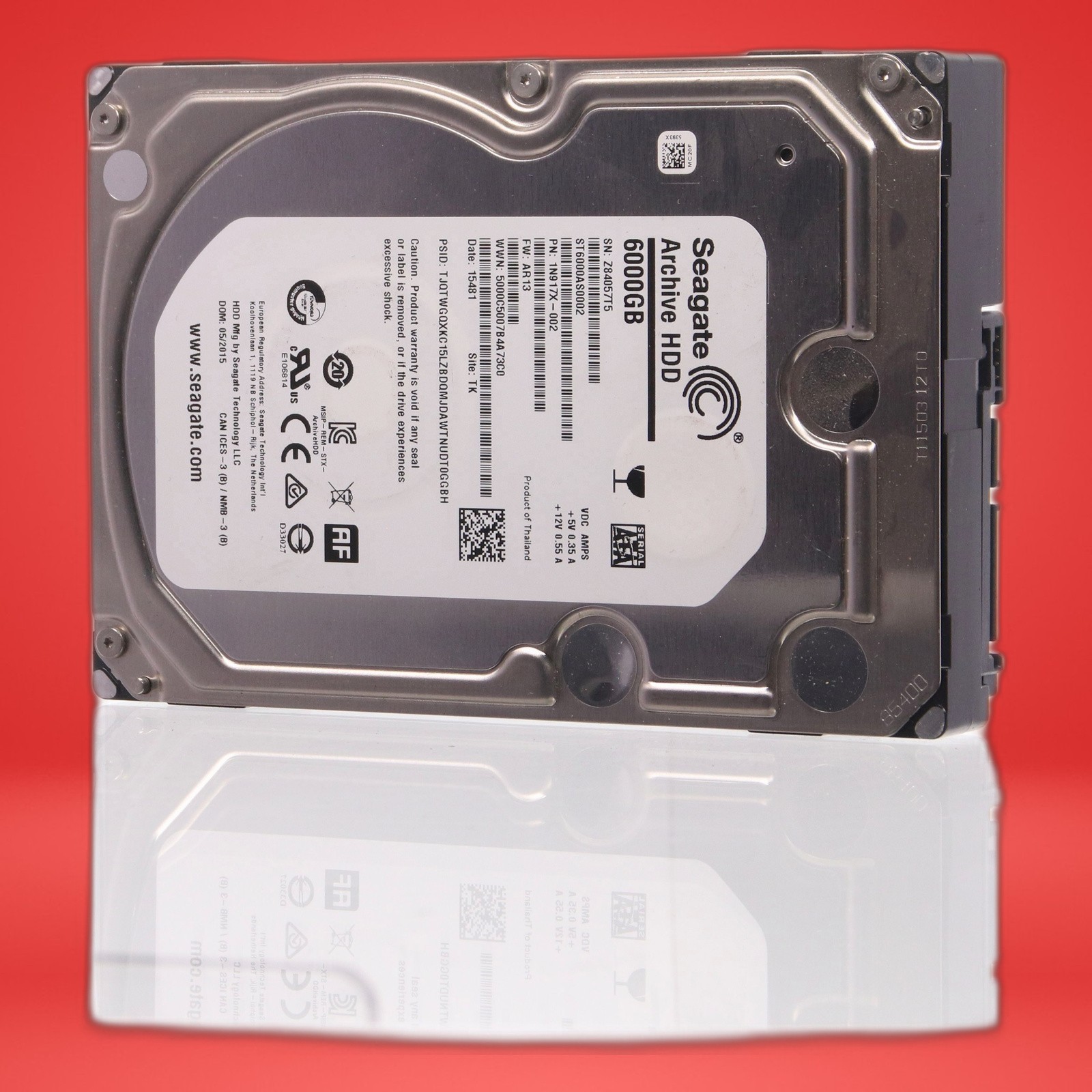 Seagate Archive 6TB SATA 6G ST6000AS002 SN:Z84057T5 1N917X-002 HARD DRIVE - Image 2