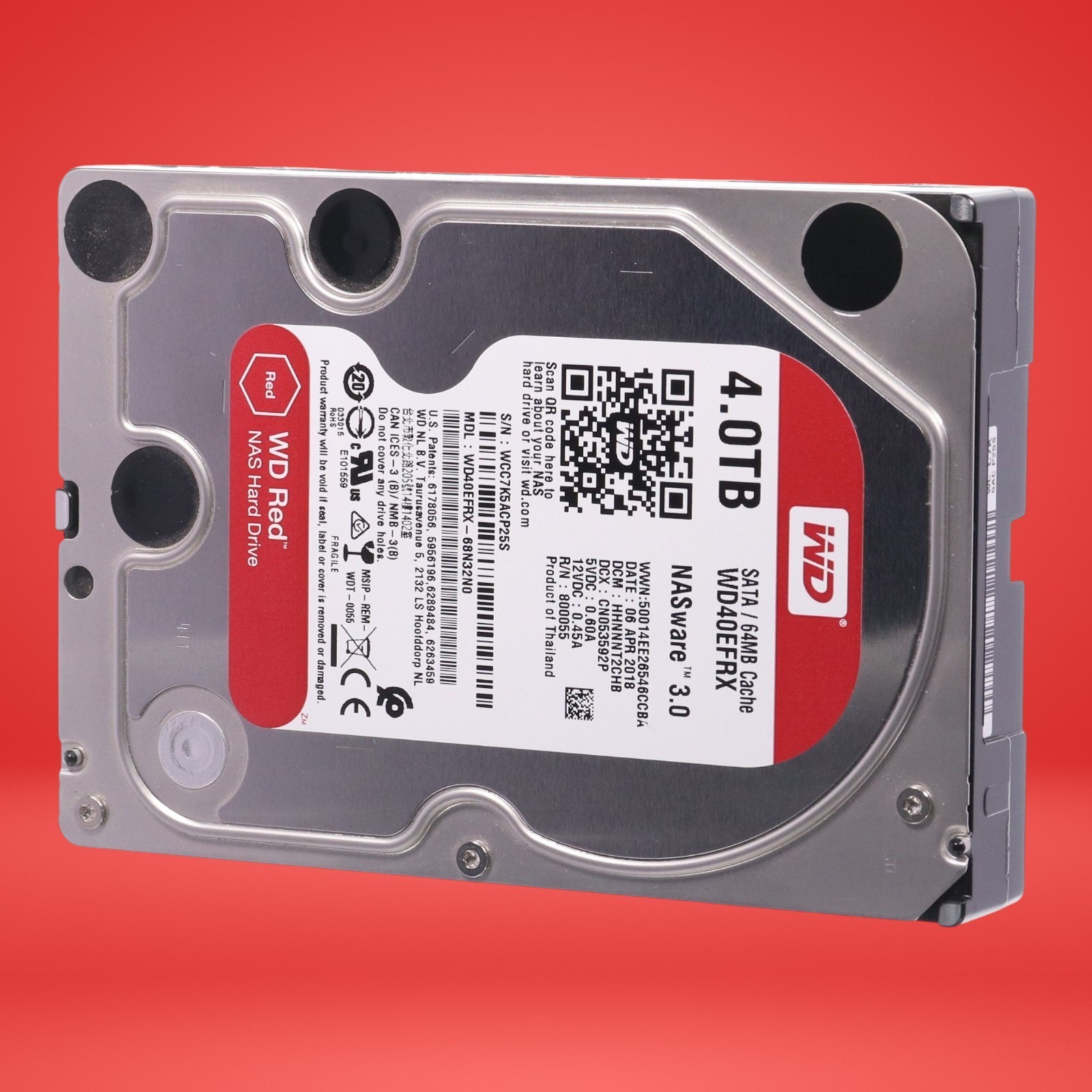 Western Digital NAS WD40EFRX-68N32N0 4TB SATA 7200RPM 64MB 3.5" Hard Drive - Image 2