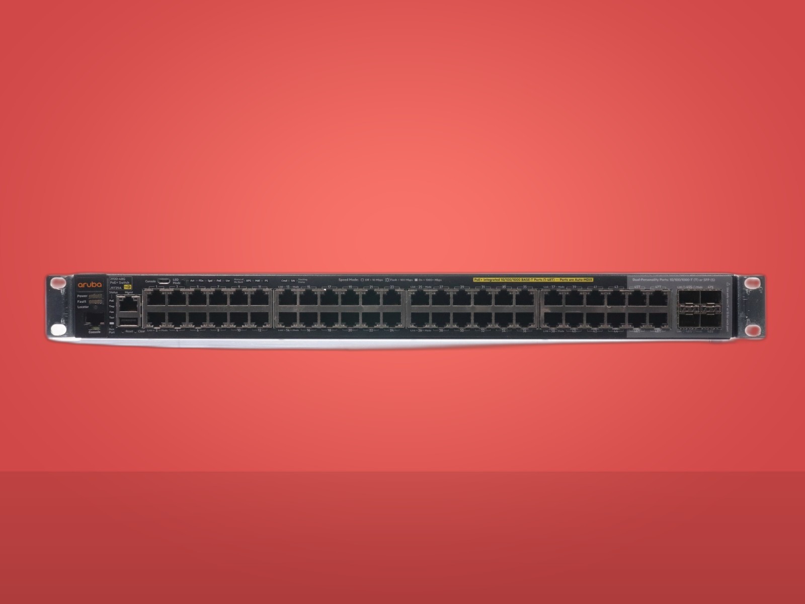 HP Aruba 2920-48G PoE+ Gigabit Network Switch J9729A Rack Mountable w/Rack Mount