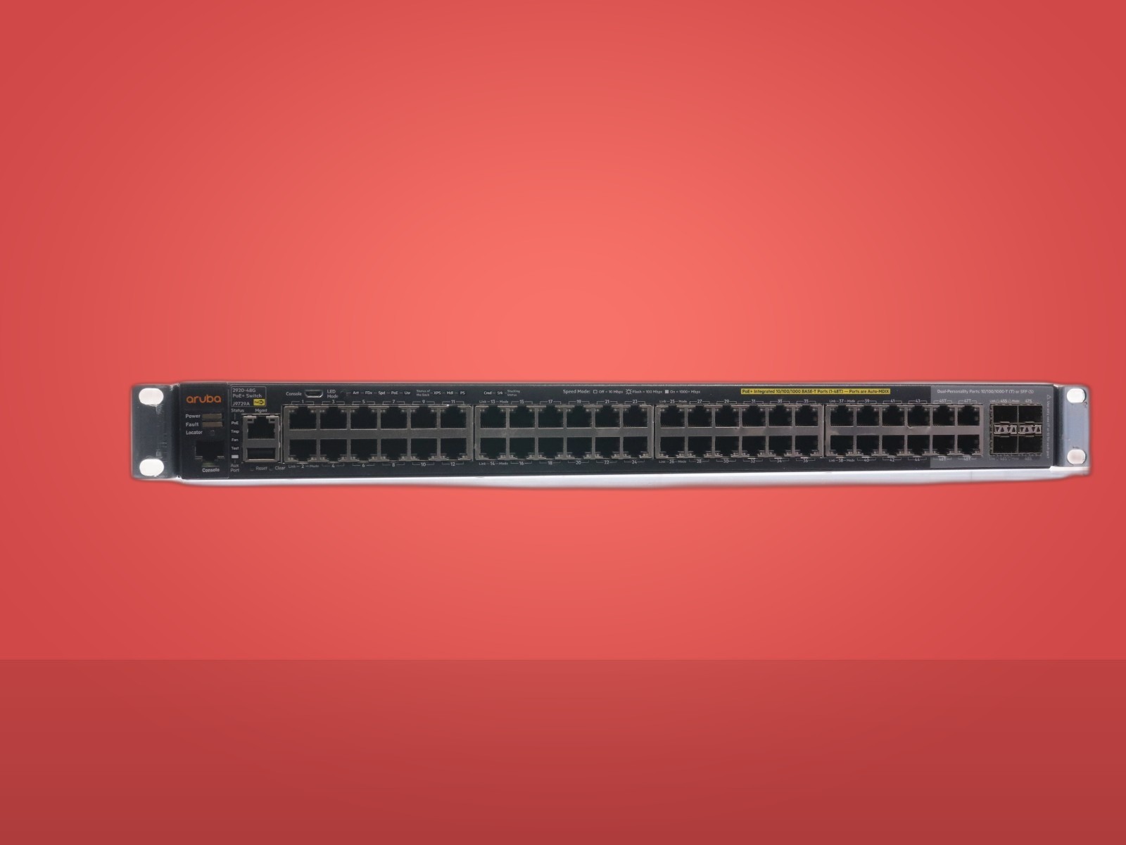 HP Aruba 2920-48G PoE+ Gigabit Network Switch J9729A Rack Mountable w/Rack Mount - Image 12