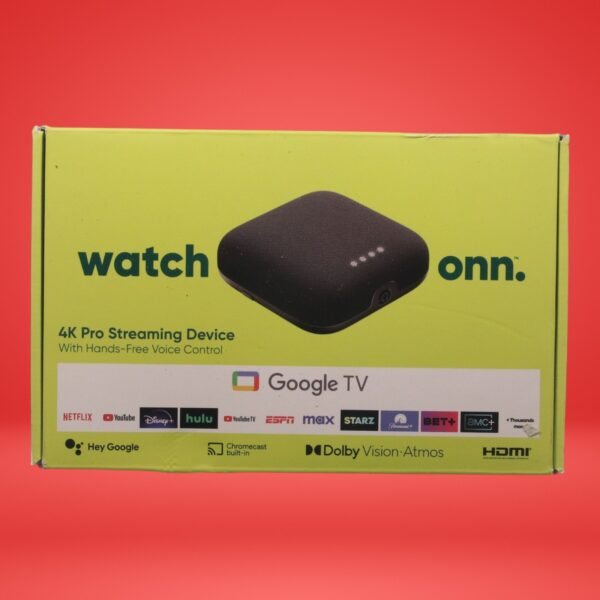 ONN Google TV 4K Pro Streaming Device W/ Hands Free Voice Control