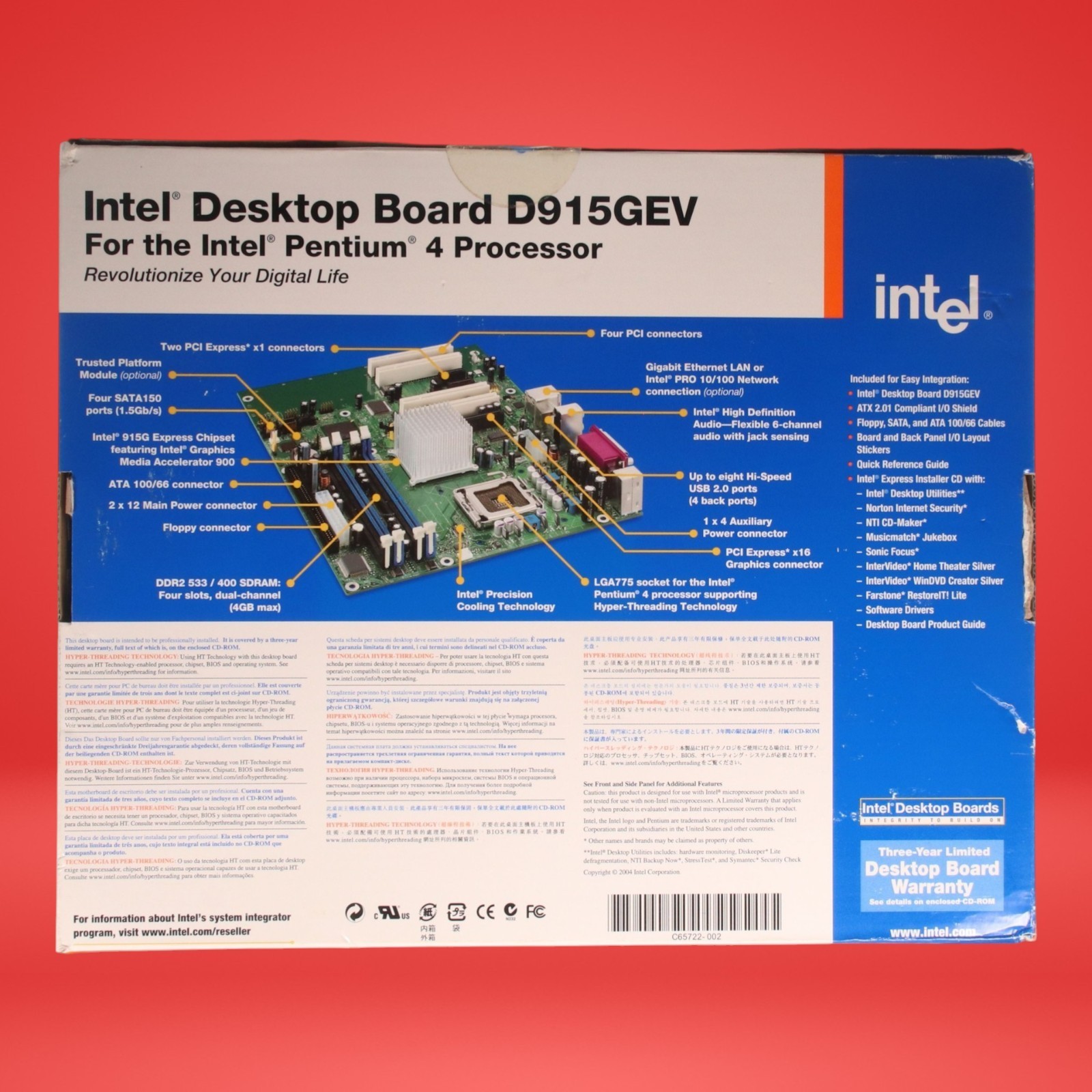 Intel Desktop Board D915GEV ATX 533/400 MHz PCI Express x16 Graphics 4 Processor - Image 4