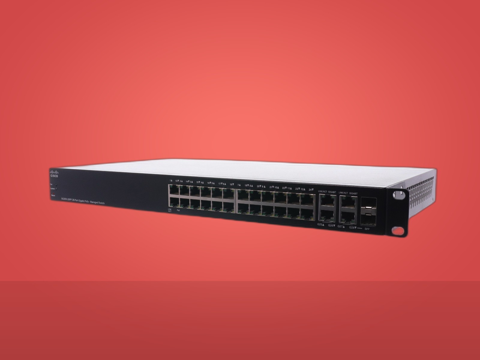 CISCO SG300-28PP-K9 V03 28-PORT GIGABIT POE+ MANAGED SWITCH - Image 3