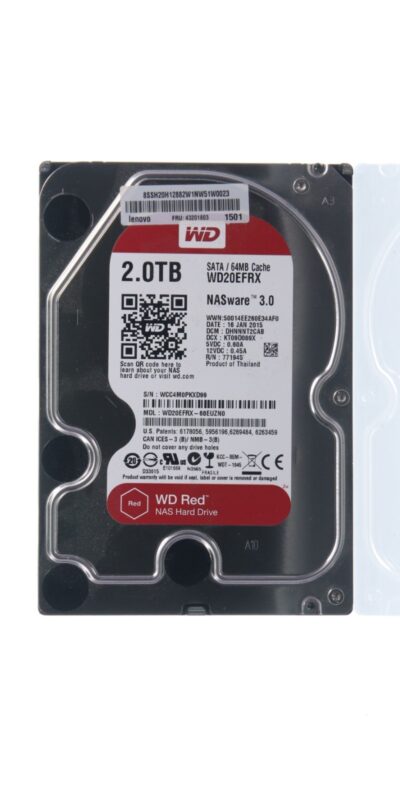 WD Western Digital Red NAS 2TB 3.5" HDD SATA 6Gbps 7200RPM 64MB WD20EFRX-68EUZN0
