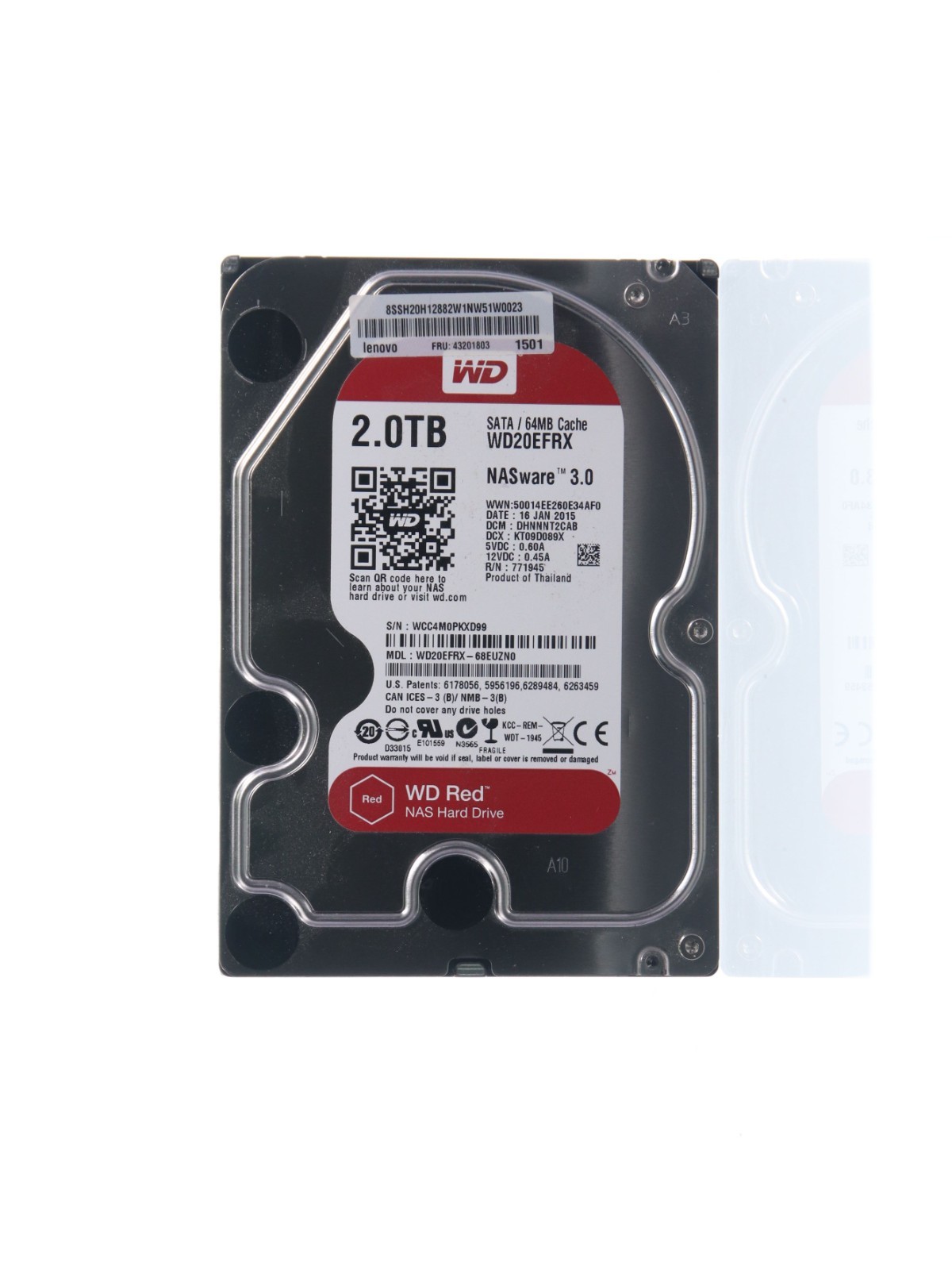 WD Western Digital Red NAS 2TB 3.5" HDD SATA 6Gbps 7200RPM 64MB WD20EFRX-68EUZN0