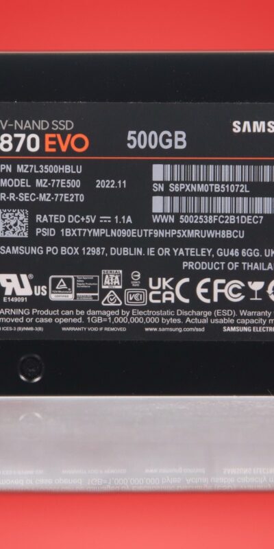 Samsung 870 EVO 500GB V-NAND SATA 2.5" Internal SSD MZ-77E500 Black
