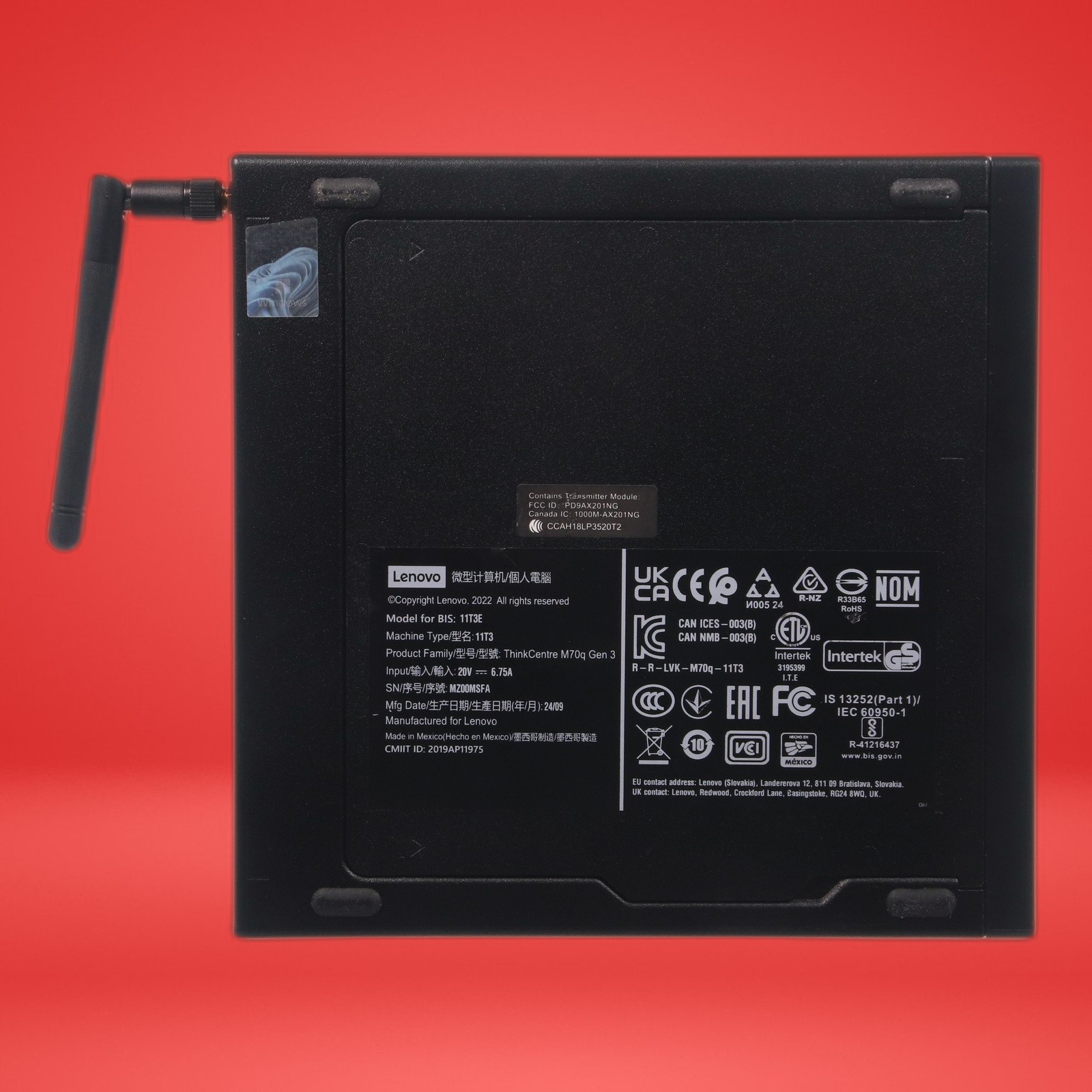 Lenovo ThinkCentre M70q Gen 3 Intel Core i7-12700T 16GB RAM 256NVME WIN 11 PRO - Image 2