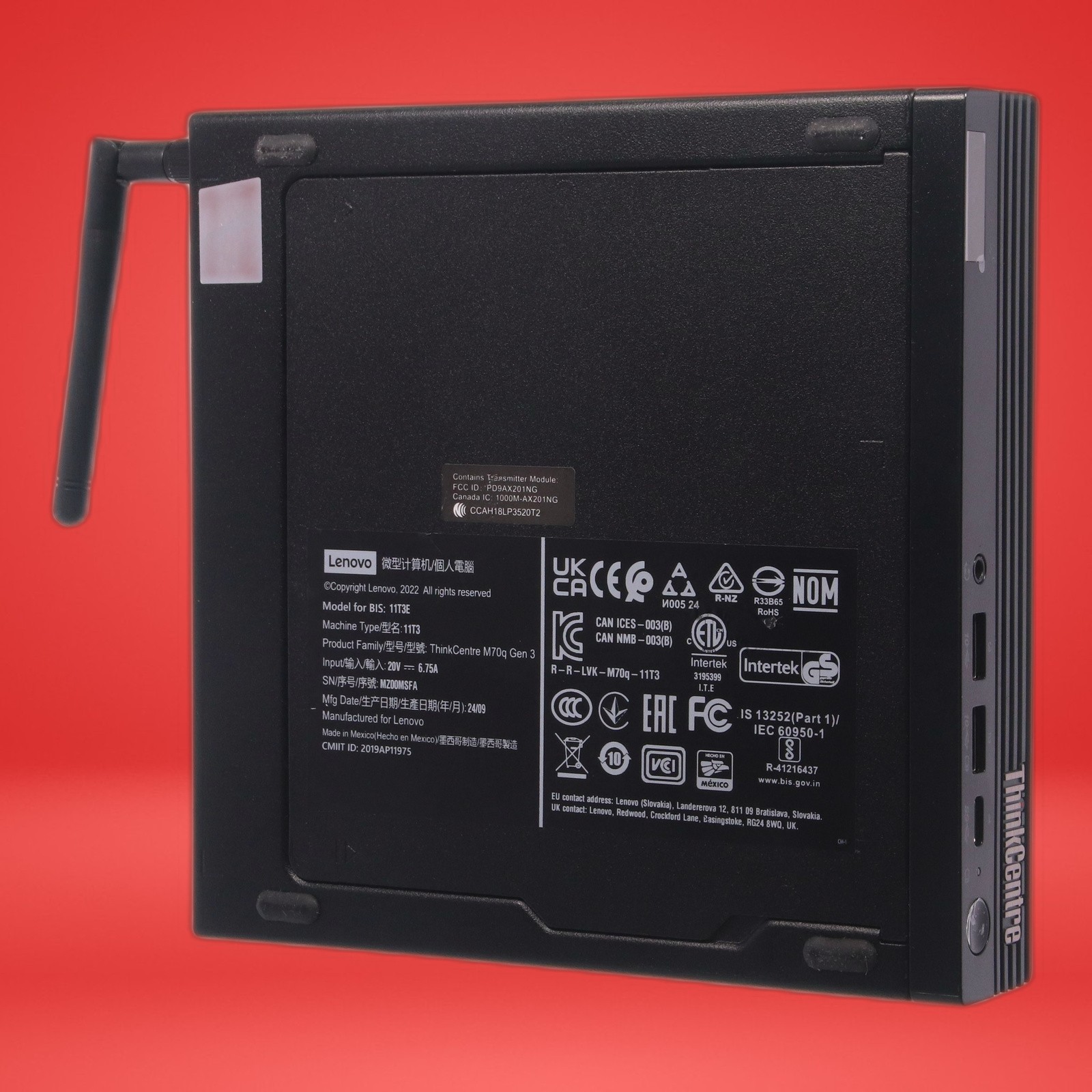 Lenovo ThinkCentre M70q Gen 3 Intel Core i7-12700T 16GB RAM 256NVME WIN 11 PRO - Image 3