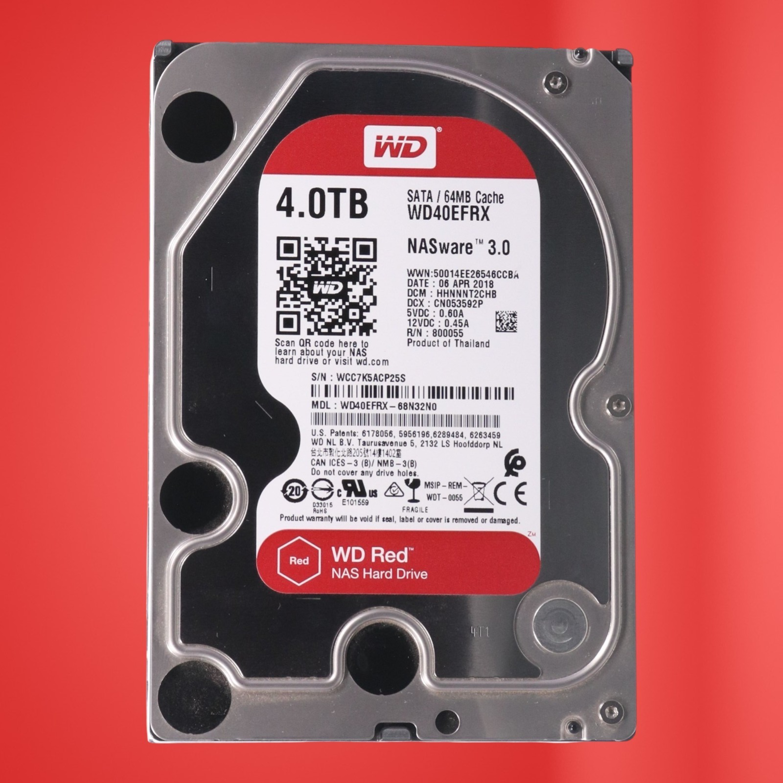 Western Digital NAS WD40EFRX-68N32N0 4TB SATA 7200RPM 64MB 3.5" Hard Drive