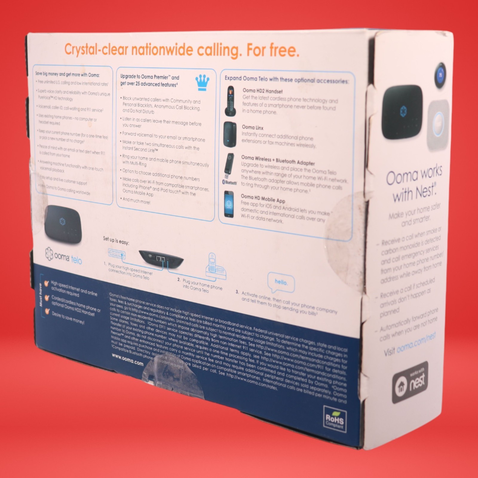 Ooma Telo Smart Home Phone Service VoIP Adapter Black Free US Calls Device - Image 6