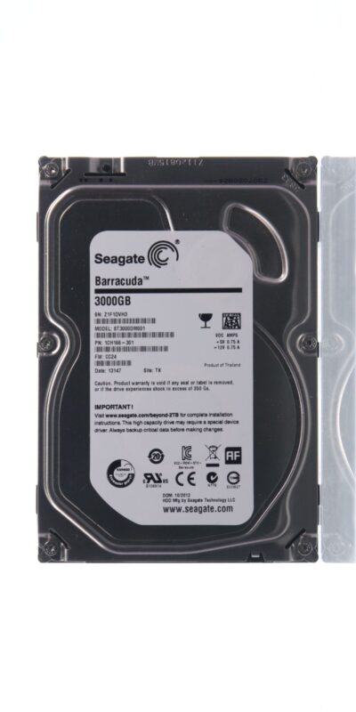 Seagate Desktop HDD ST3000DM001 3TB 64MB Cache SATA 6.0Gb/s 3.5â Hard Drive