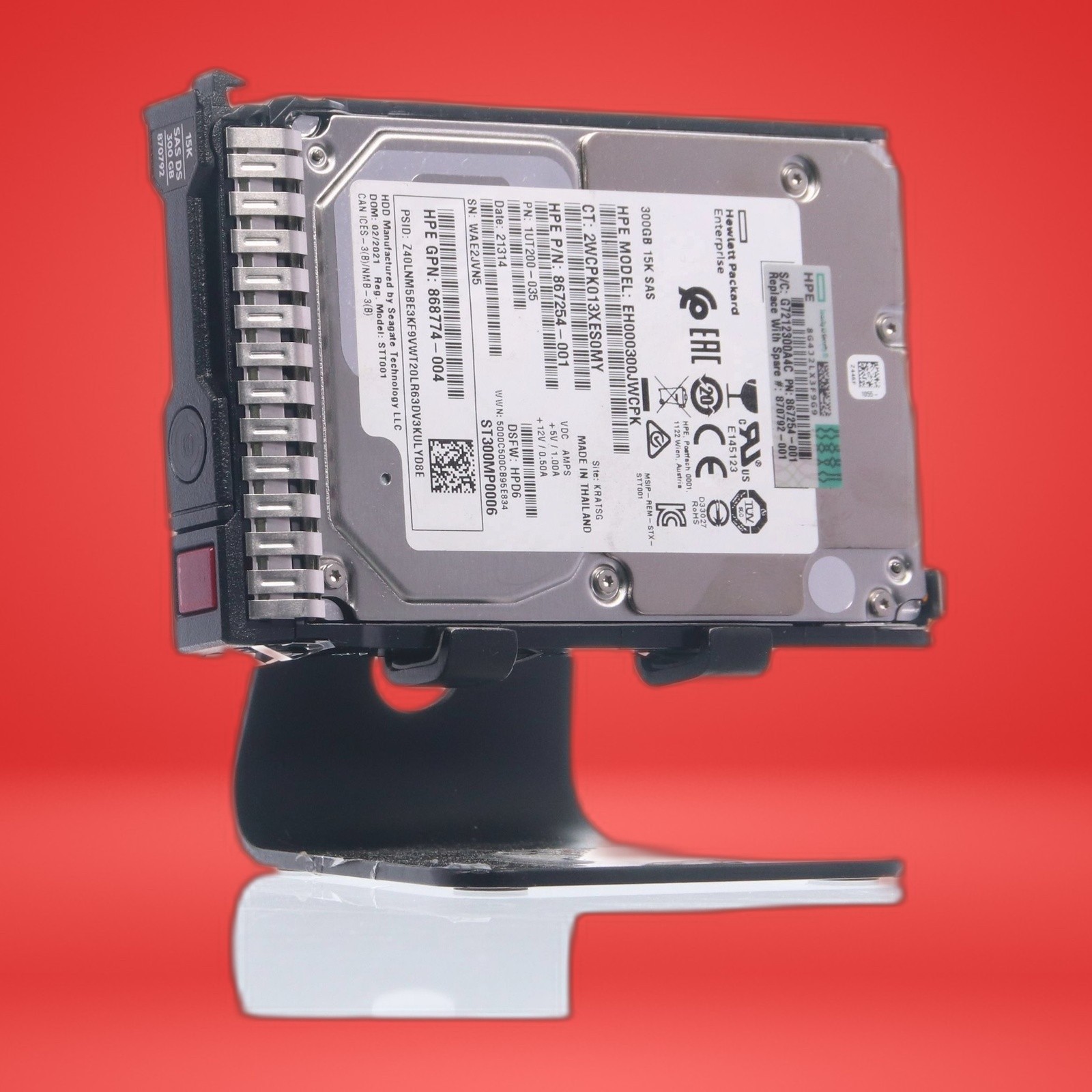 HPE 867254-001 868774-004 EH000300JWCPK 300GB 15K 6G 2.5" SAS HDD W/CADDY - Image 12