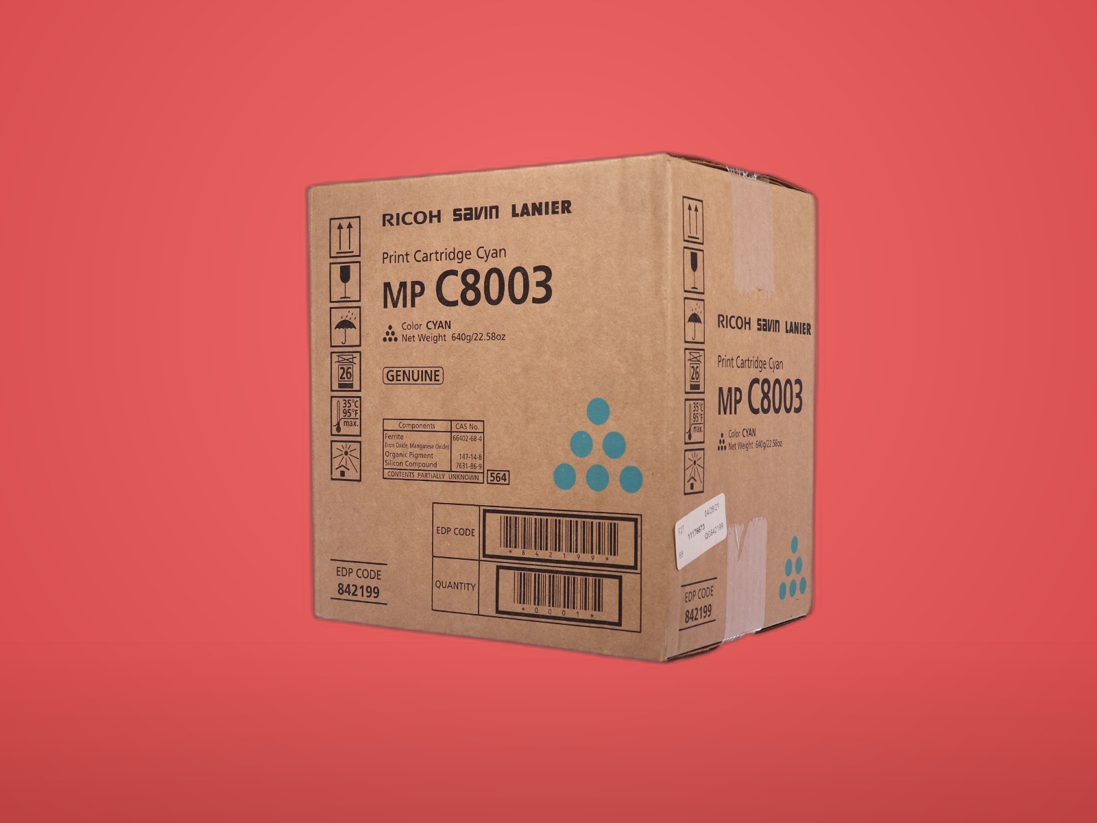 Genuine Ricoh MP C8003 Toner Cartridge 842199 Cyan 47,000 Page OEM Sealed NEW - Image 2