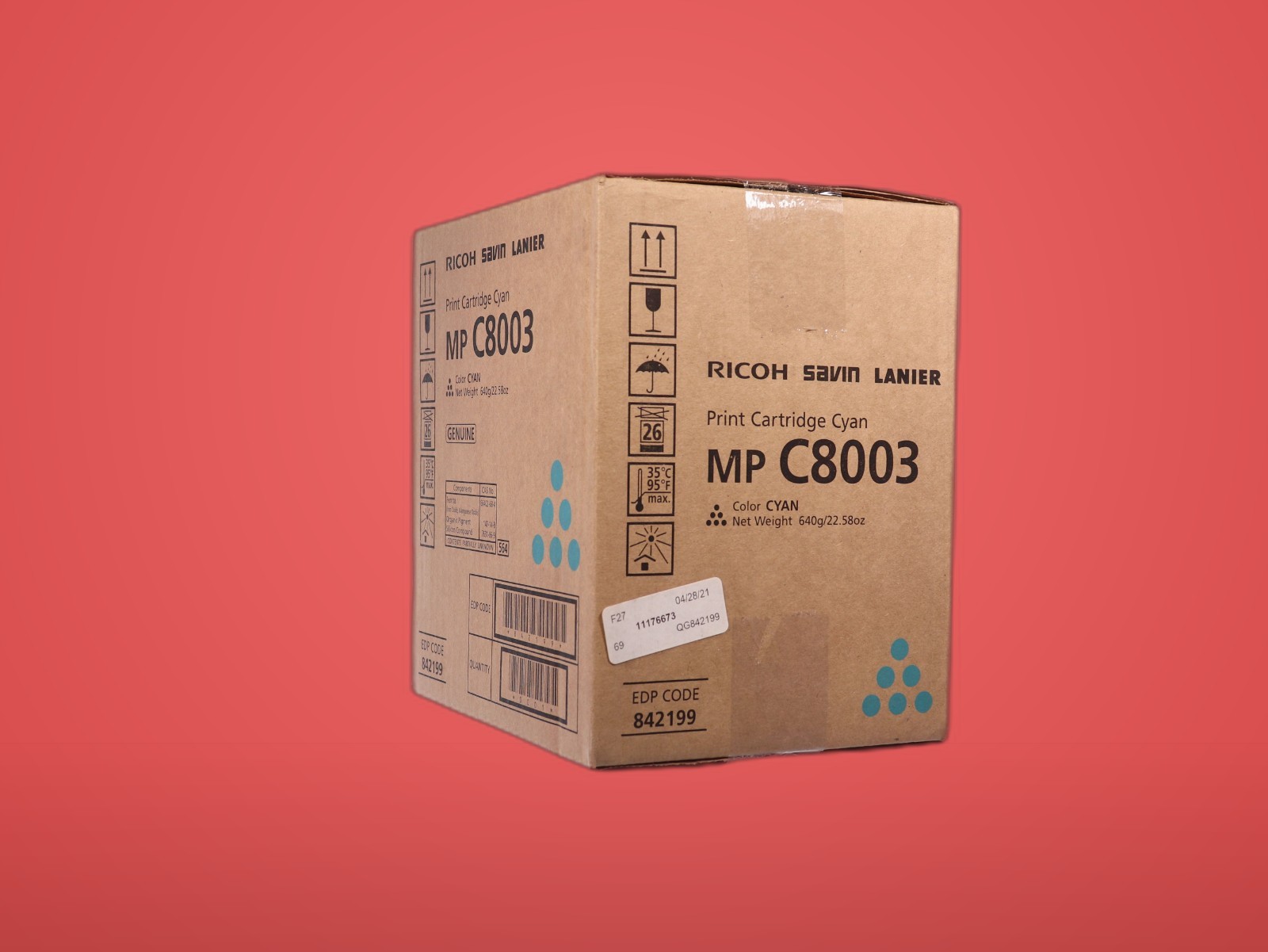 Genuine Ricoh MP C8003 Toner Cartridge 842199 Cyan 47,000 Page OEM Sealed NEW - Image 3