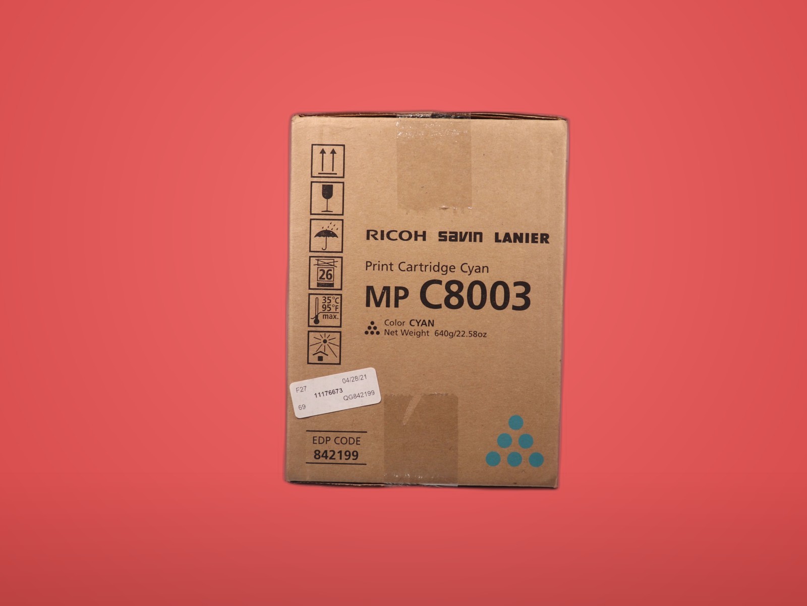 Genuine Ricoh MP C8003 Toner Cartridge 842199 Cyan 47,000 Page OEM Sealed NEW - Image 4