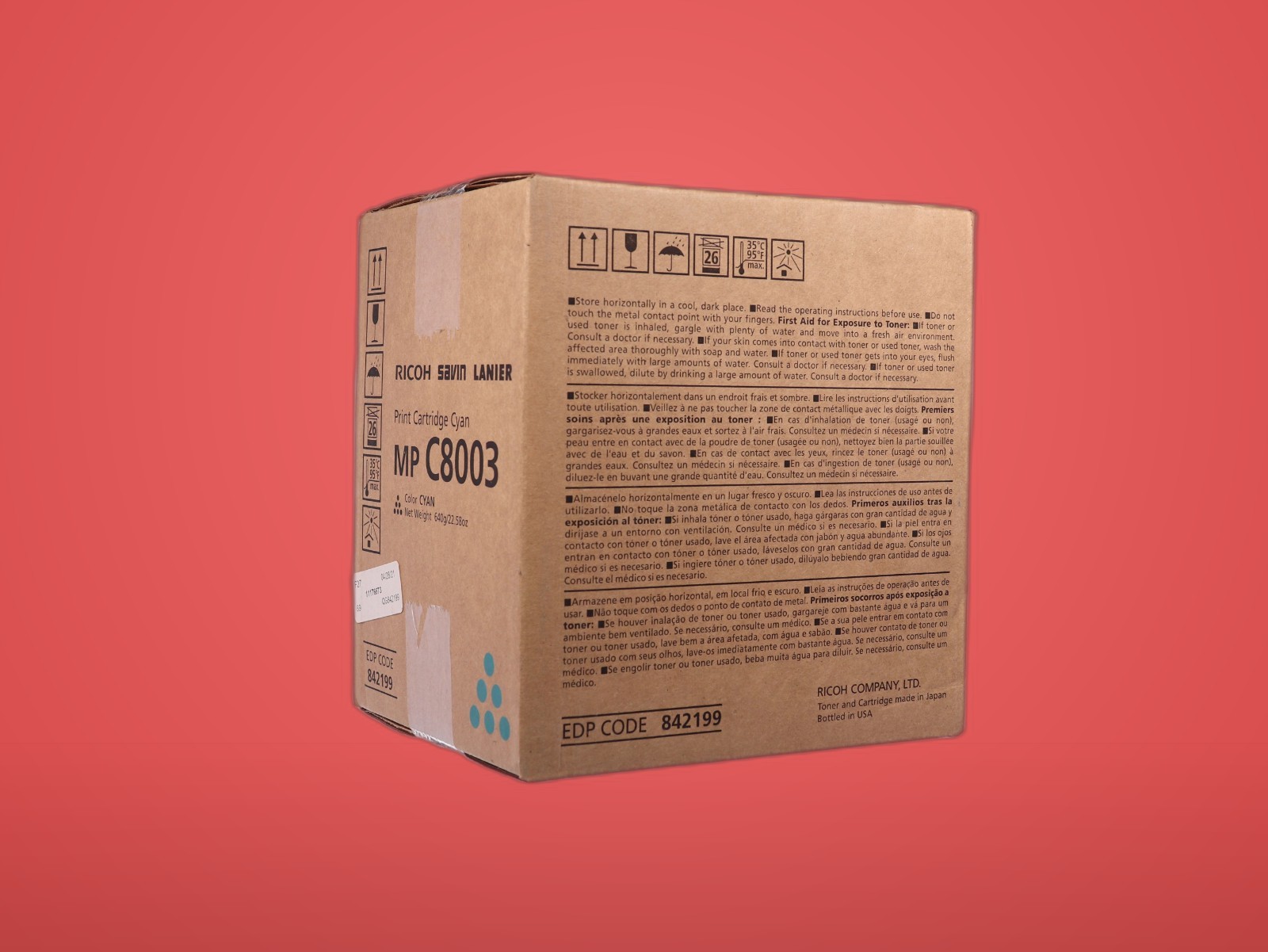 Genuine Ricoh MP C8003 Toner Cartridge 842199 Cyan 47,000 Page OEM Sealed NEW - Image 6