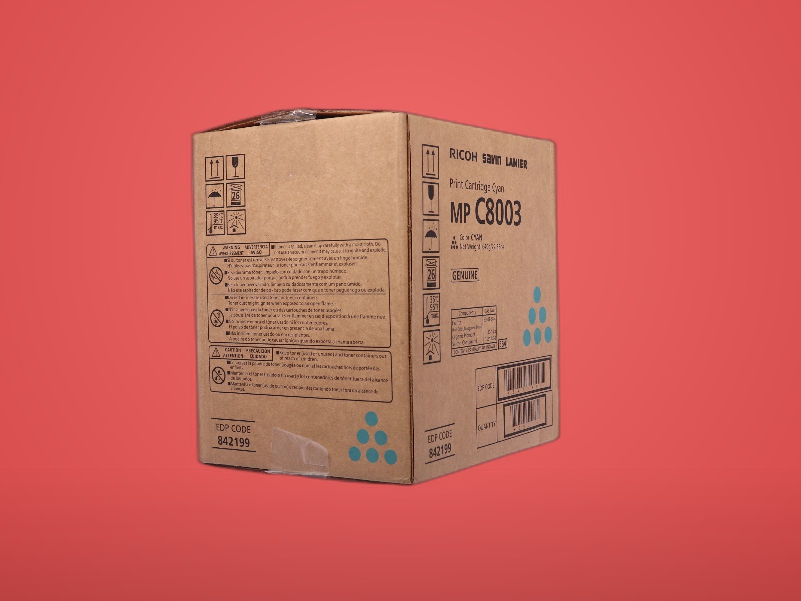 Genuine Ricoh MP C8003 Toner Cartridge 842199 Cyan 47,000 Page OEM Sealed NEW - Image 11