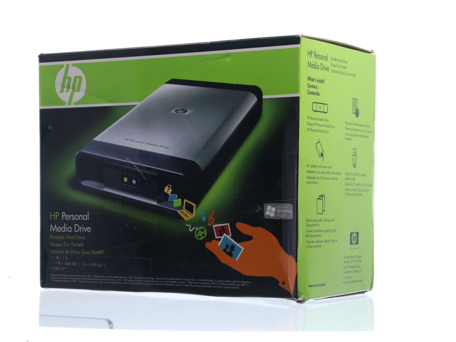 HP Media Drive 1TB Portable External USB drive HD10000X New - Image 2