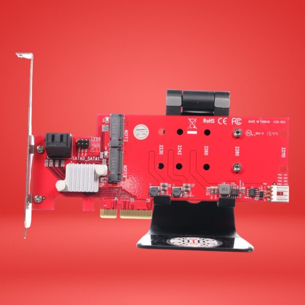 Ableconn AD4SAHM2 Dual SATA M. 2 SSD-HDD Hybrid RAID Controller PCI Express Card