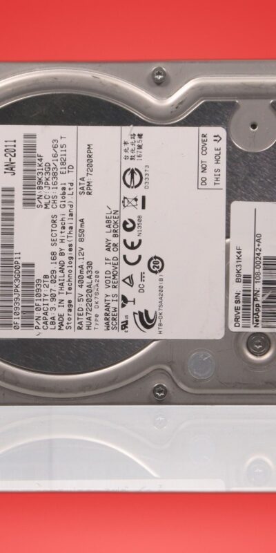 HITACHI 2TB 7.2K 3.5 3GBPS SATA HDD 0F10939 / NetApp: 108-00242 / X306A-R5