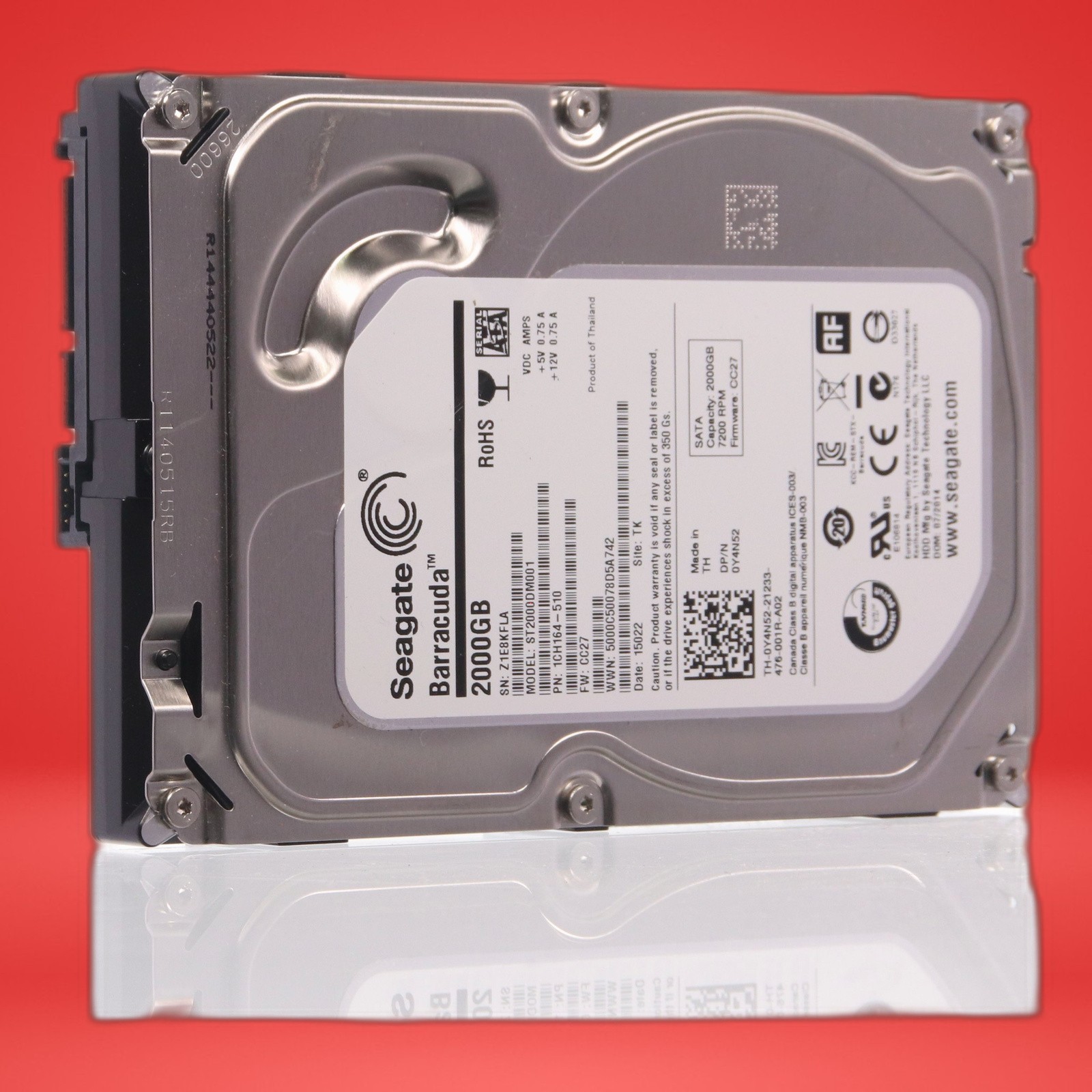 SEAGATE ST2000DM001 1CH164-510 0Y4N52 2TB 7.2K RPM 64MBCACHE 6Gb/s SATA 3.5" HDD - Image 12