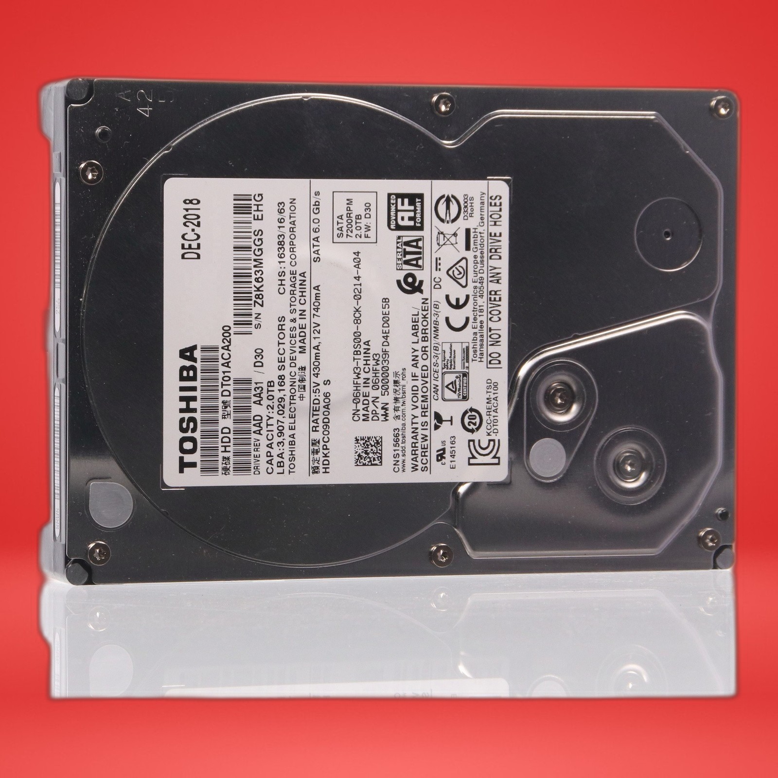 Toshiba 06HFW3 2TB HDD 7.2K RPM 3.5" SATA Model: DT01ACA200 DP/N: 6HFW3 - Image 12