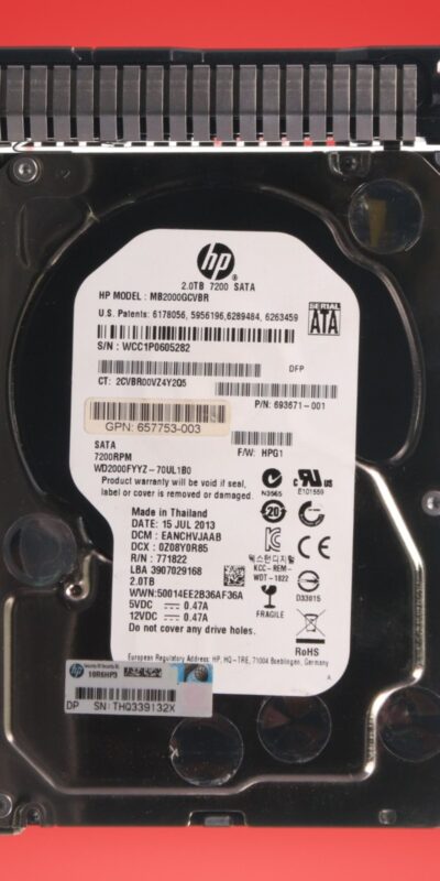 HP 2TB MB2000GCVBR 3.5" SATA Internal Hard Drive WD2000FYYZ GRADE A