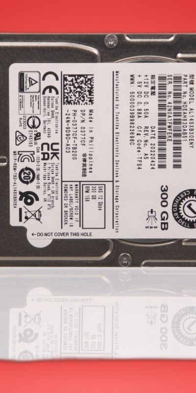 Dell 0377CF AL14SXB30ENY 300GB 15K 2.5" SAS 12Gb/s Enterprise HDD
