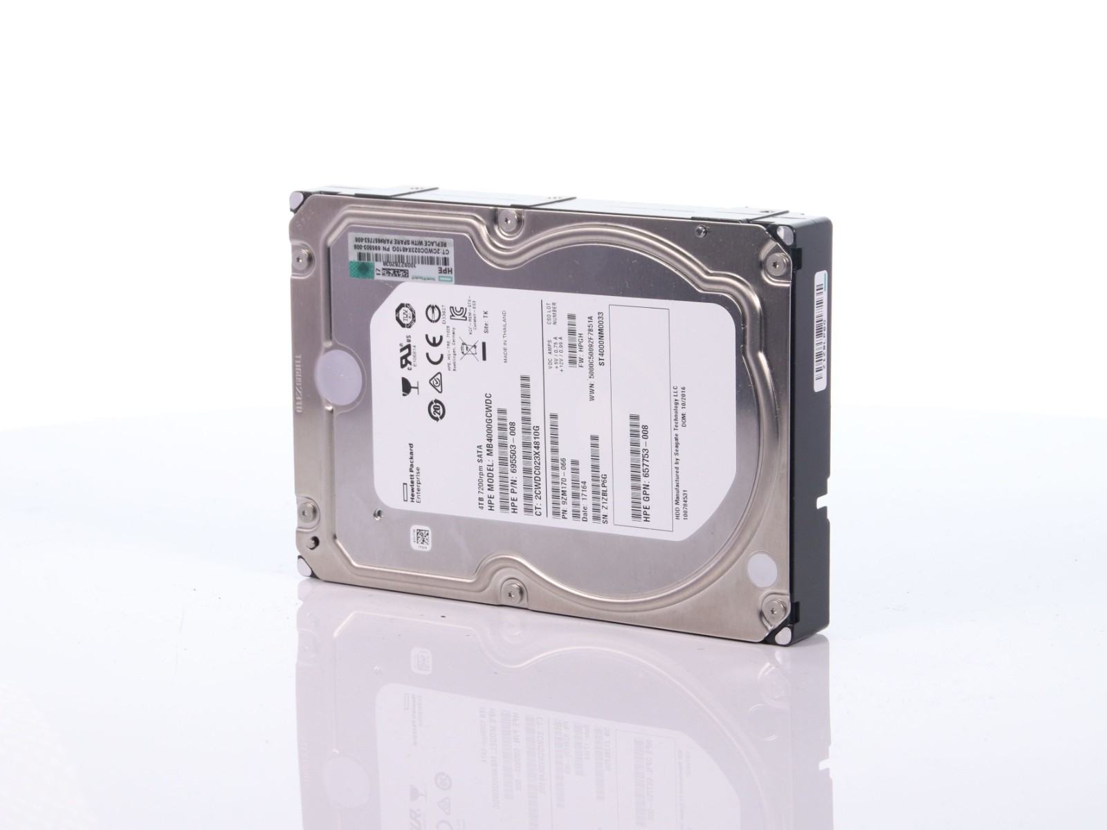 HP 4TB 3.5" SATA 3Gbps 7.2K RPM HDD Hard Drive HP: MB4000GCWDC ST4000NM0033 - Image 2