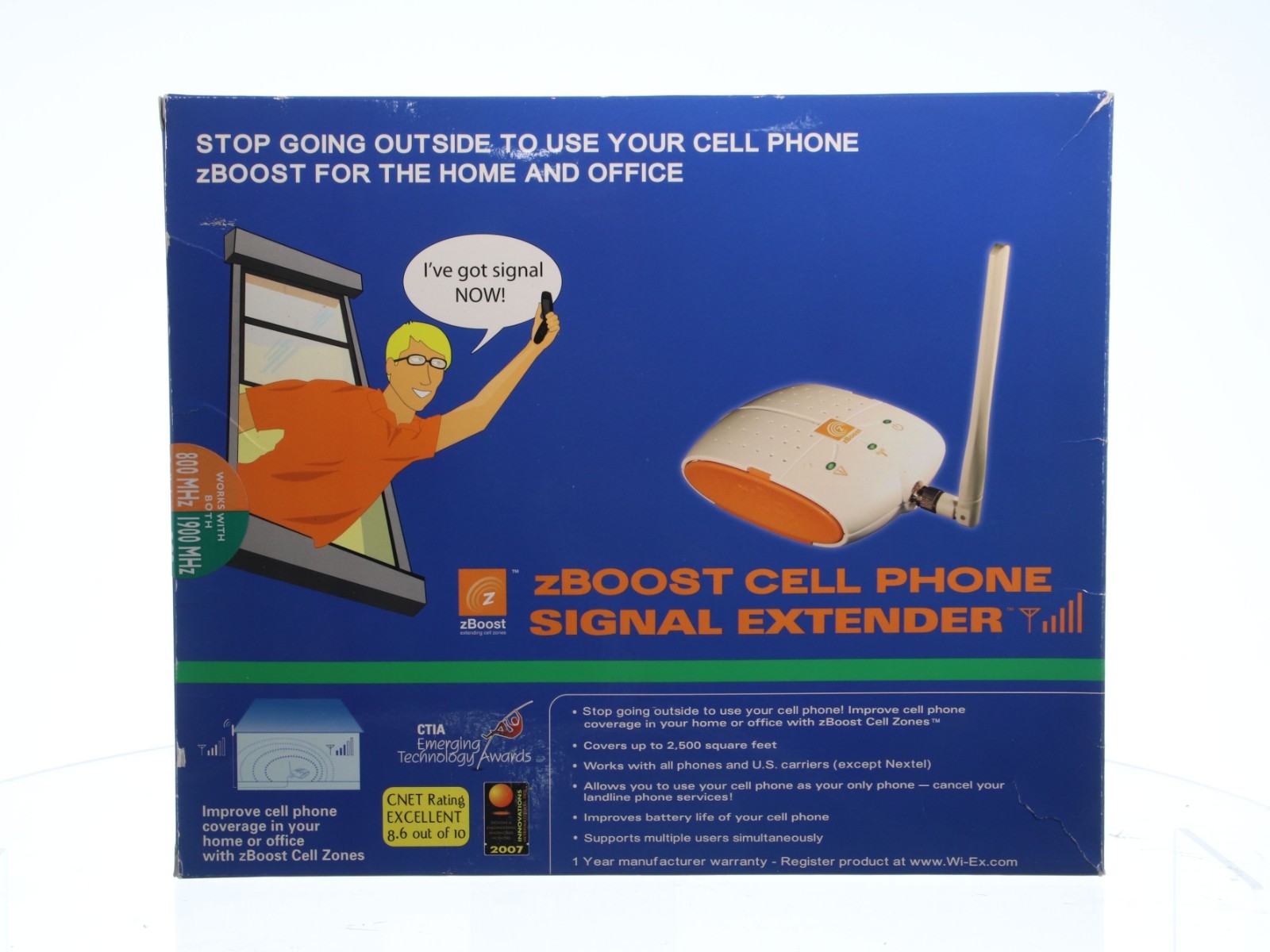 zBOOST Cell Phone Signal Booster for the Home/Office YX510-PCS-CEL W/ AC Adapter