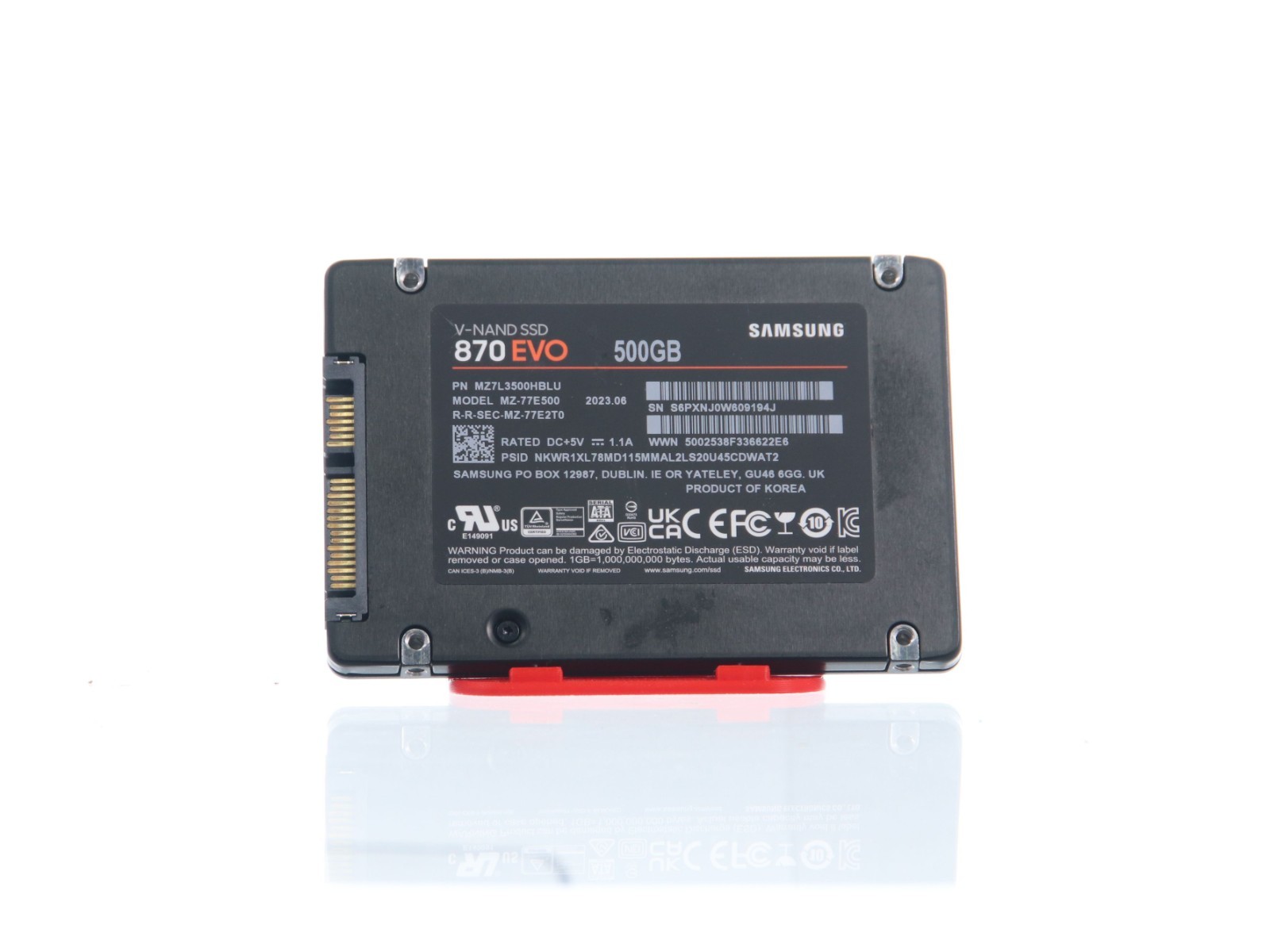 Samsung 870 EVO 500GB 2.5" SATA III Internal SSD MZ-77E500 Solid State Drive
