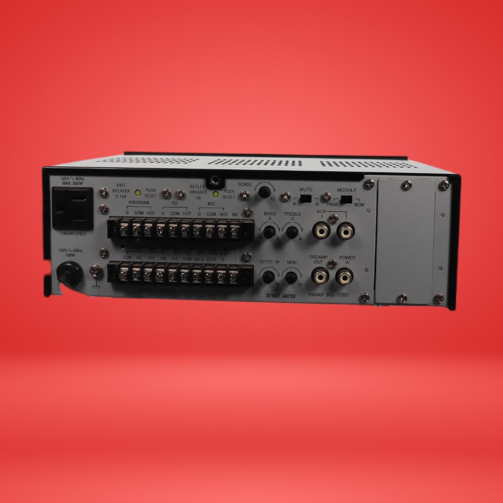 TOA Integrated Amplifier BG-1060, 60 Watts - Image 5