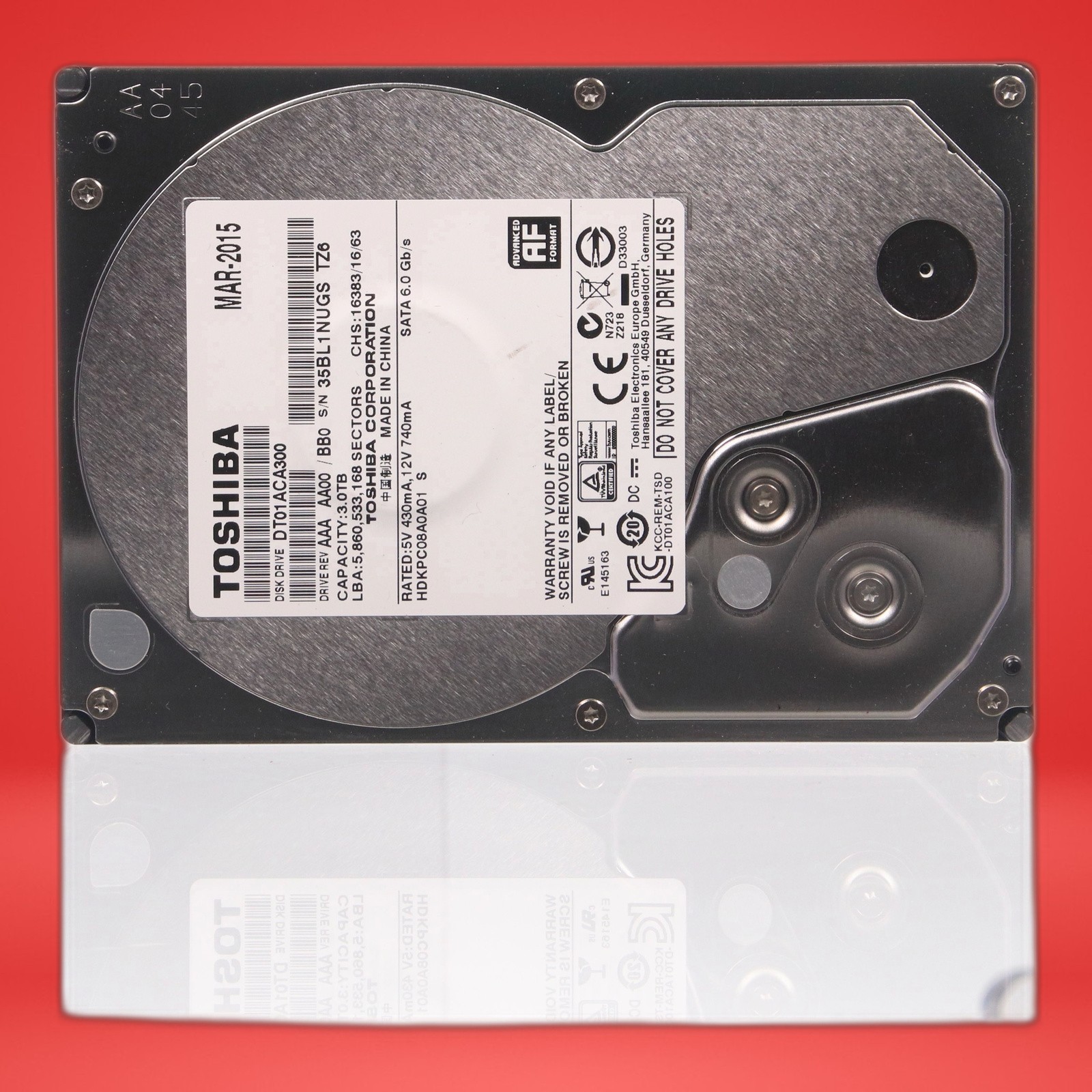 Toshiba DT01ACA300 3TB 7200RPM SATA 6Gb/s 3.5" Desktop Hard Drive