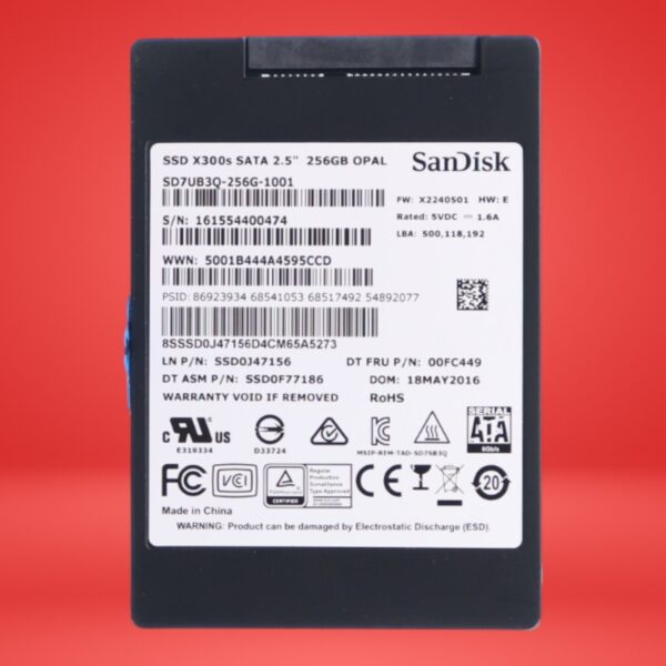 SanDisk 256GB SSD X300s OPAL 2.5" SATA Solid State Drive SD7UB3Q-256G-1001