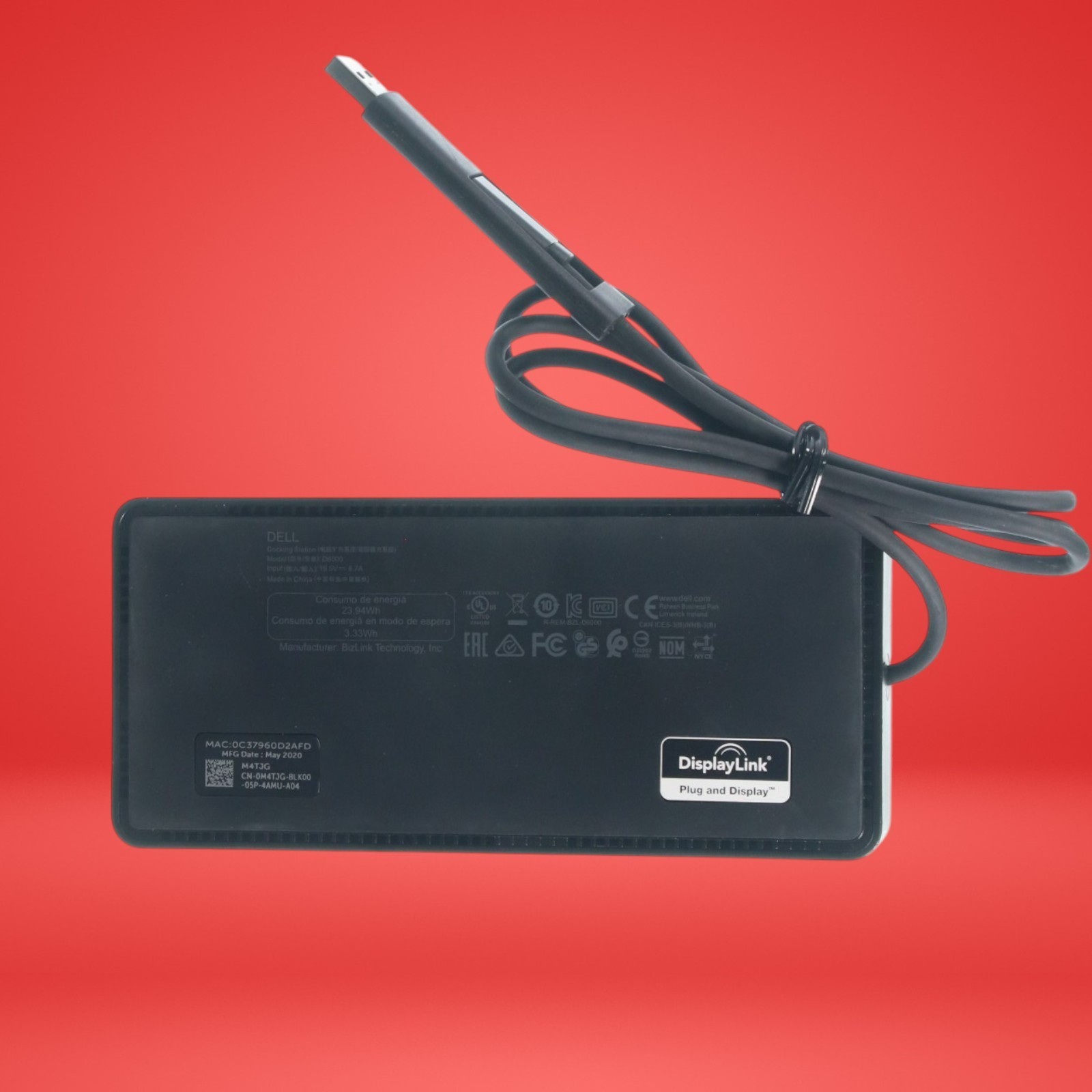 Dell D6000 USB-C Docking Station, Display Link 4K Dock HDMI Ethernet W/ 130W AC - Image 4