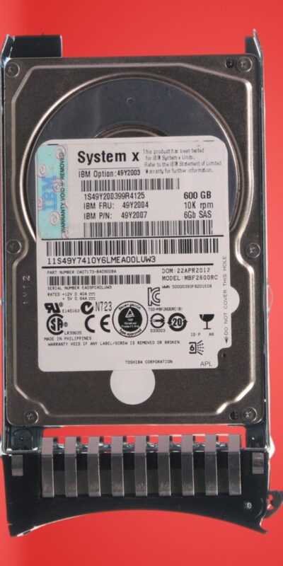 IBM MBF2600RC 49Y2003 49Y2004 600GB 6G 10K HOT SWAP SFF 2.5'' SAS HDD HARD DRIVE
