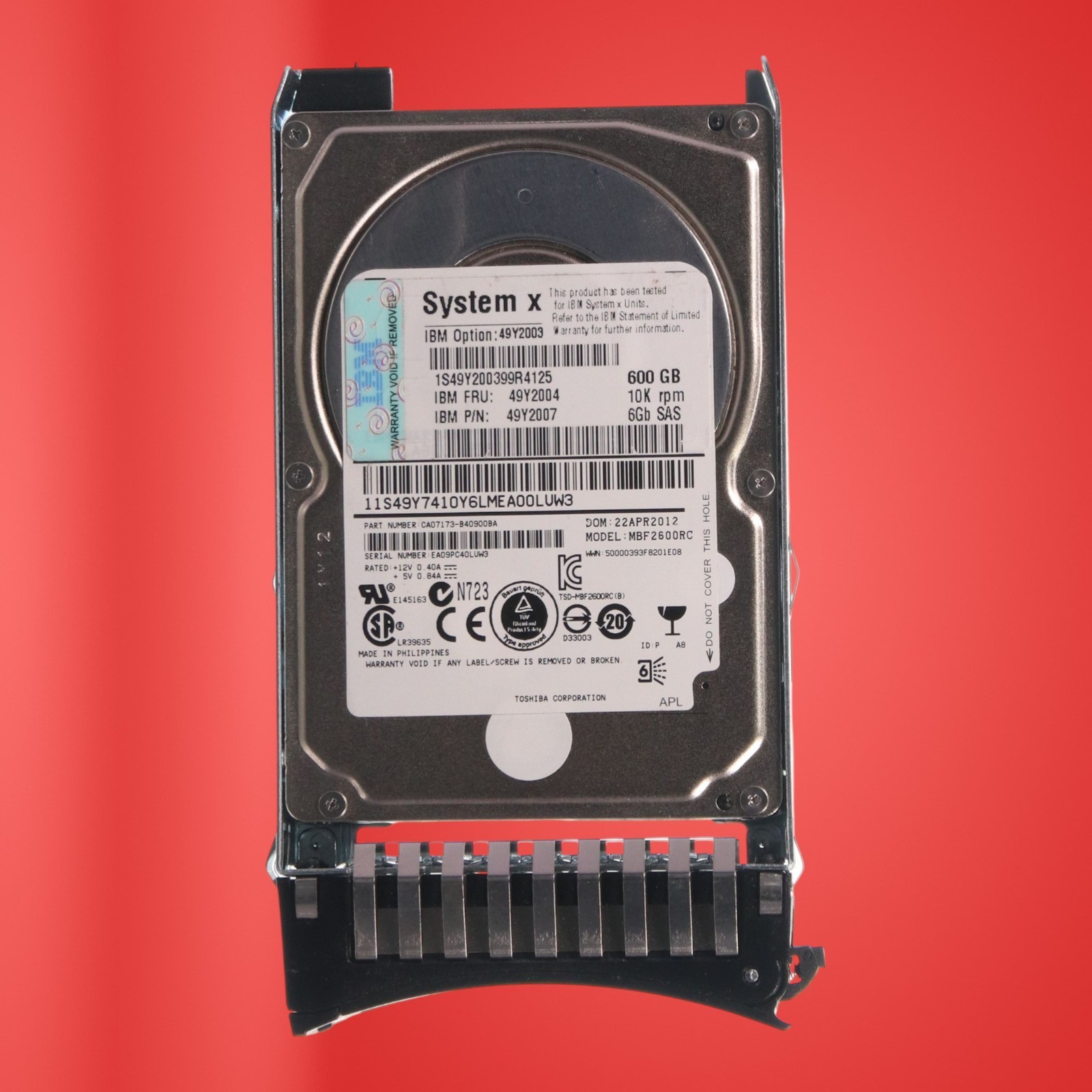 IBM MBF2600RC 49Y2003 49Y2004 600GB 6G 10K HOT SWAP SFF 2.5'' SAS HDD HARD DRIVE