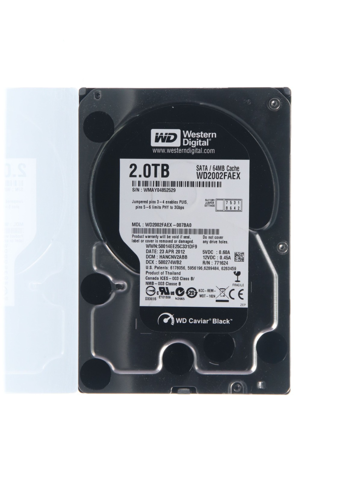 Western Digital WD2002FAEX-007BA0 2TB 3.5" SATA Black Hard Disk Drive