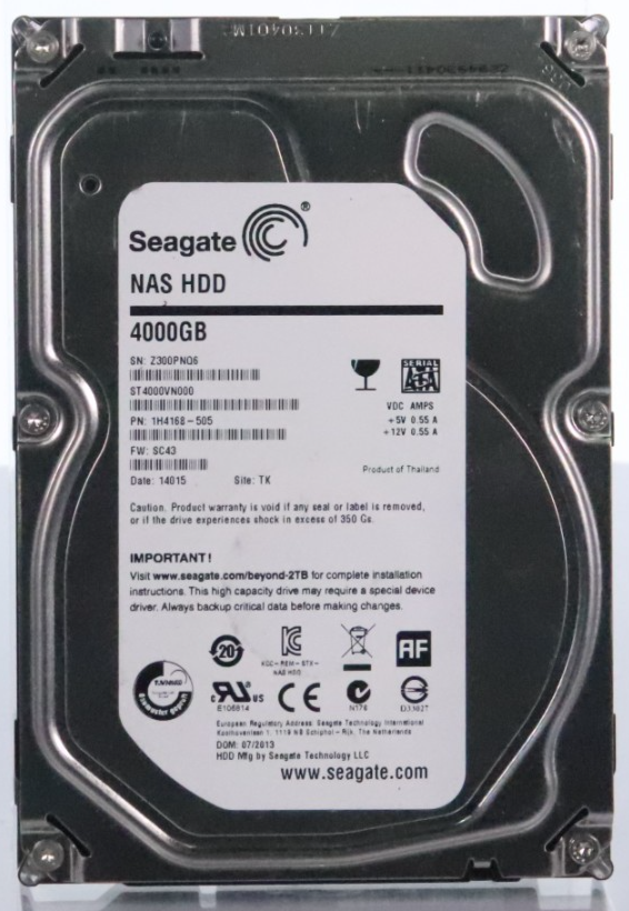 Seagate 4TB ST4000VN000 NAS 3.5" SATA Hard Disk Drive HDD 5900 RPM 1H4168-505